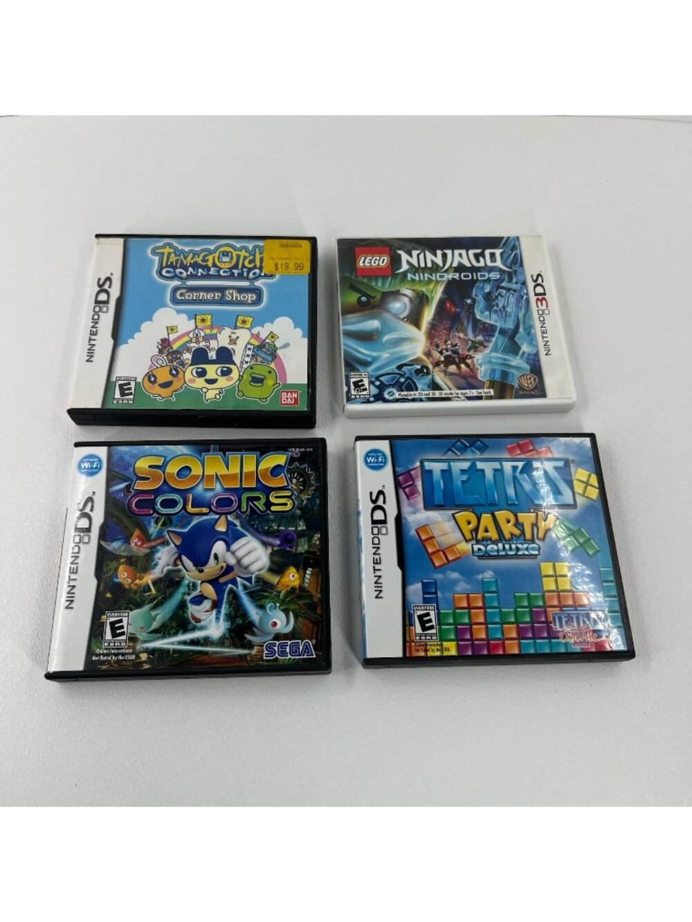 Nintendo DS Cases Manuals Lot of 4 Tamagotchi Ninjago Sonic Colors Tetris Party